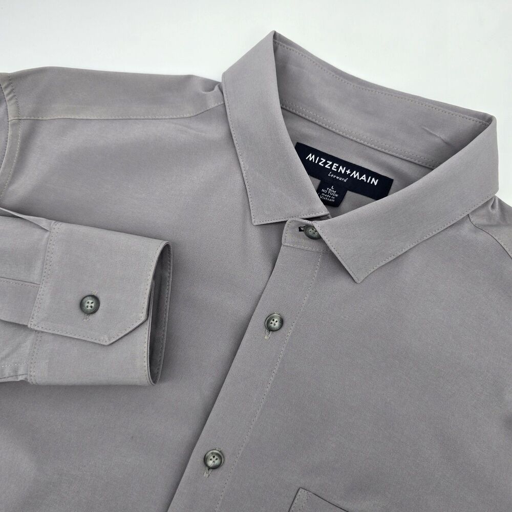Mizzen + Main Leeward Shirt Men's L Trim No Tuck Gray 1WS-0468-U